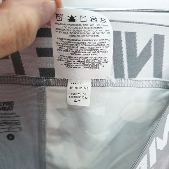 Nike Pro Combat Gray Camo  Hypercool Compression Woodland Training Tights Large - Picture 4 of 11